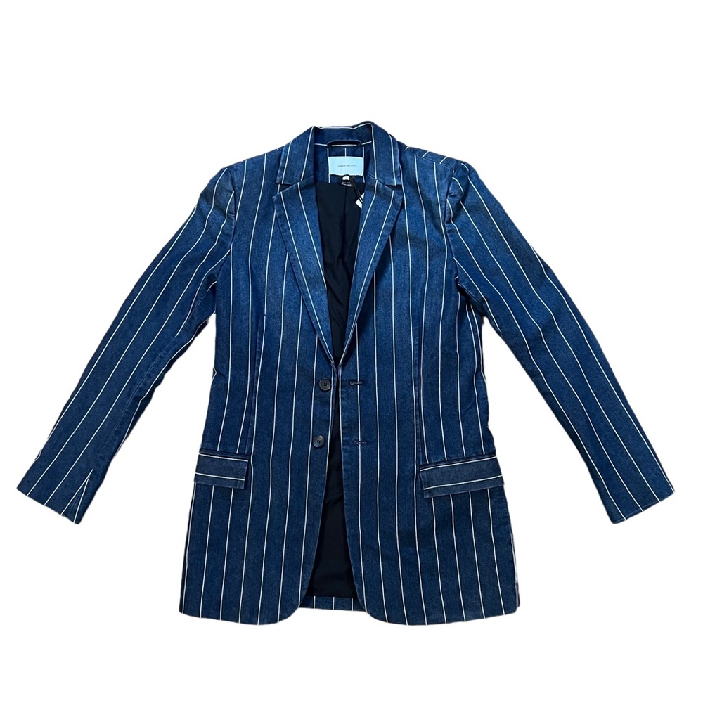 NWT CURRENT/ELLIOTT Calla Stripes Denim Blazer Size 0